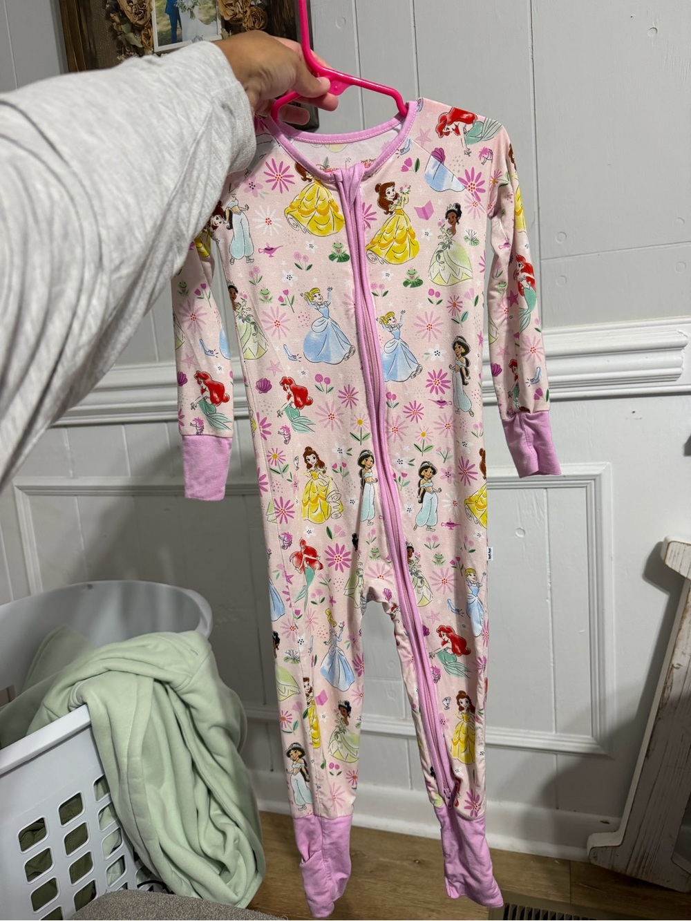 Disney Pink Princess Print Footed One-Piece Pajamas